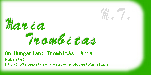 maria trombitas business card